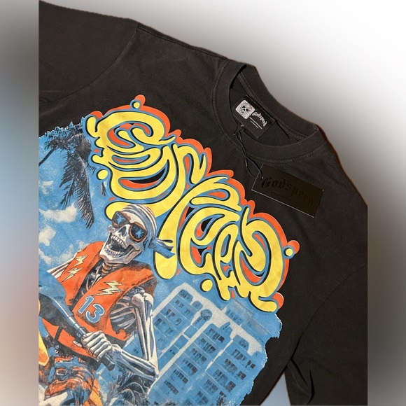 Godspeed Wave Runner Graphic Tee Skeleton Jet Ski Heavy Cotton Limited Edition S - Picture 9 of 14